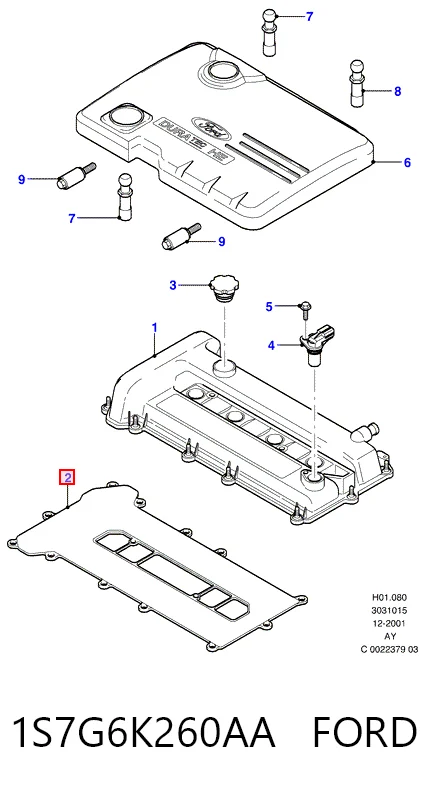 1S7G6K260AA Ford Прокладка клапанної кришки двигуна, комплект