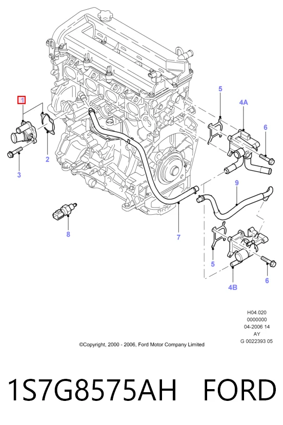 1S7G8575AH Ford Авто термостат
