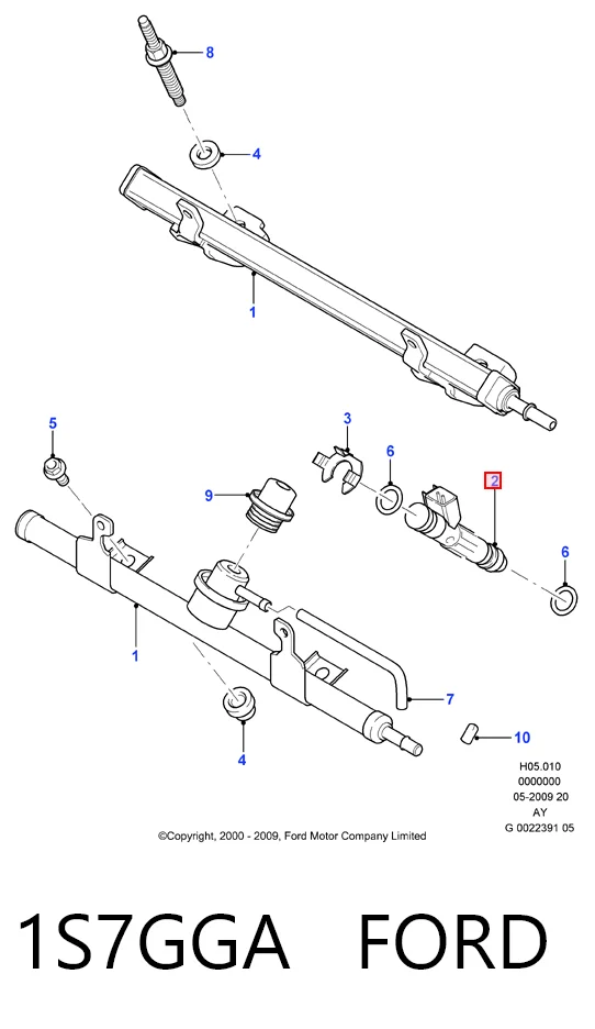 1S7GGA Ford Форсунка вприску палива