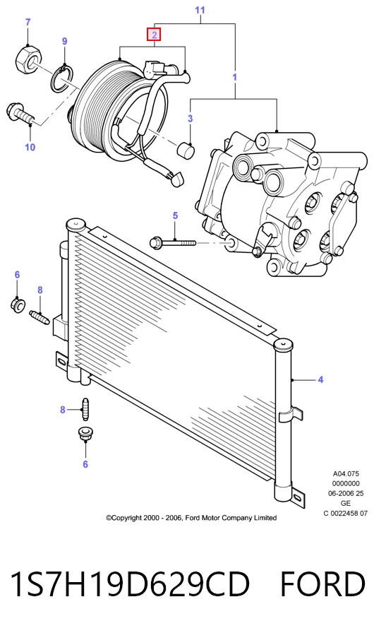 1S7H19D629CD Ford Компресор холодоагенту