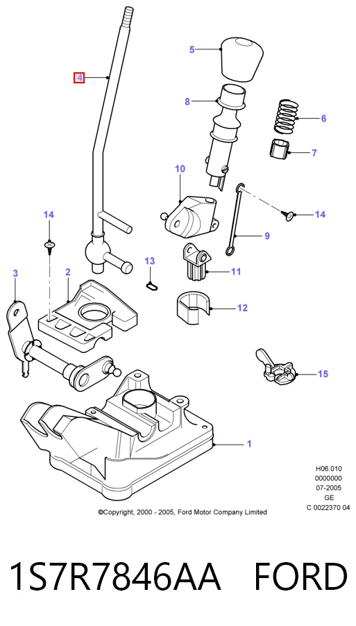 Ручка перемикання передач на Ford Mondeo III B4Y