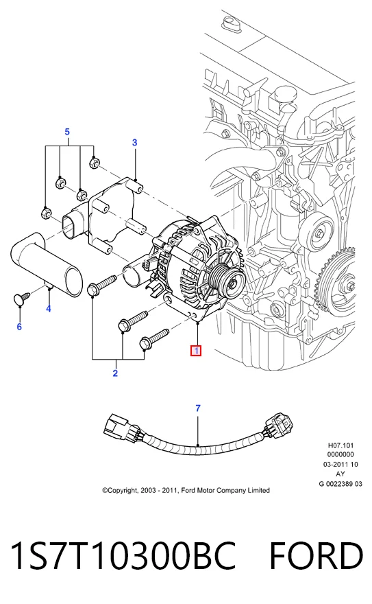 1S7T10300BC Ford Авто генератор