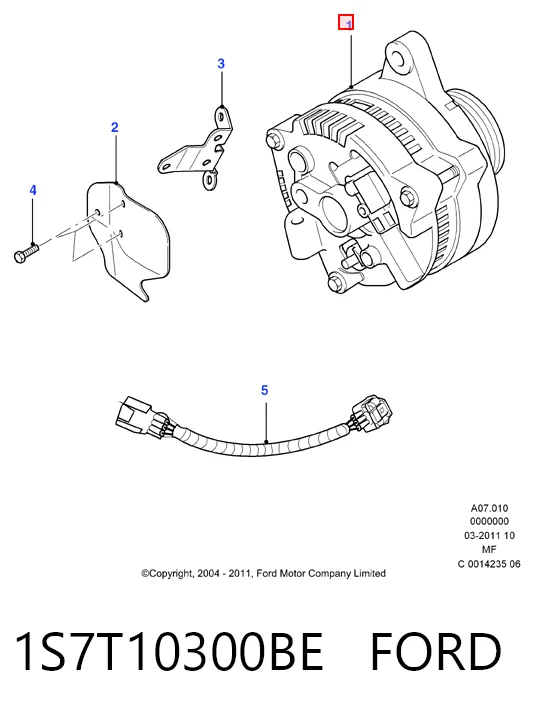 1S7T10300BE Ford Авто генератор