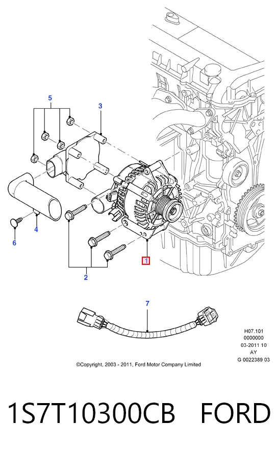 1S7T10300CB Ford Авто генератор