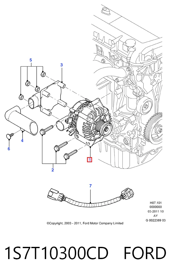 1S7T10300CD Ford Авто генератор