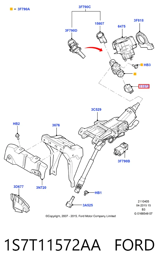 Контактна група замка запалювання Ford AA6T11672BA