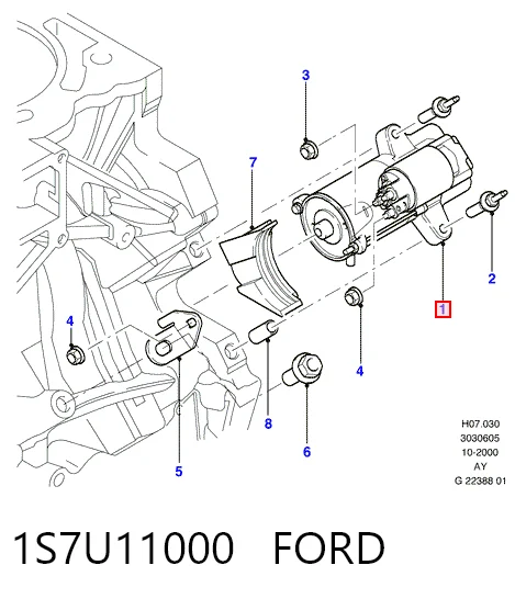 1S7U11000 Ford Стартер двигуна