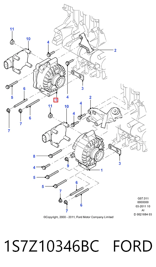 1S7Z10346BC Ford Авто генератор