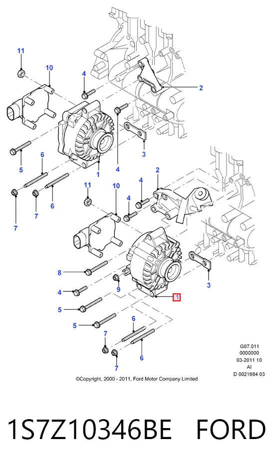 1S7Z10346BE Ford Авто генератор