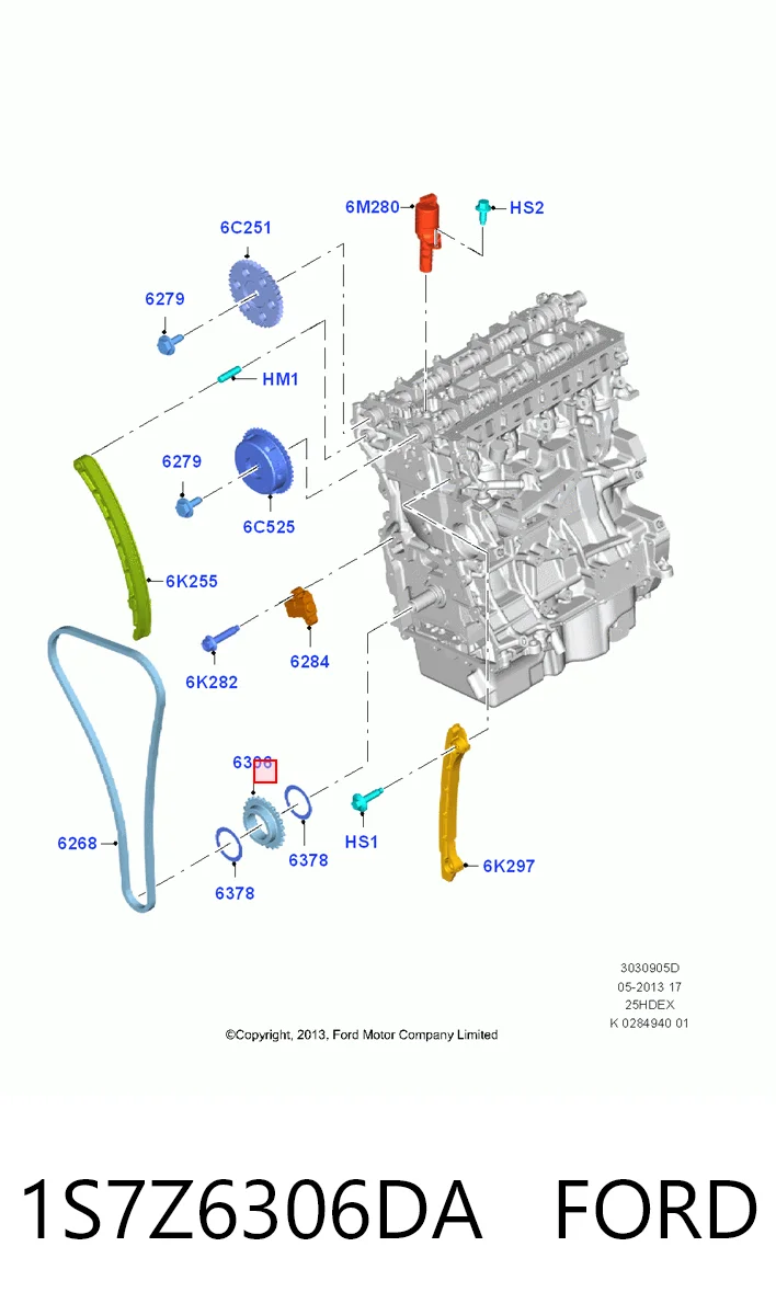 1S7Z6306DA Ford Зірка-шестерня приводу коленвалу двигуна