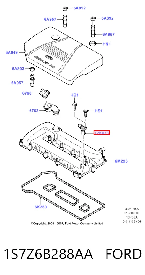 1S7Z6B288AA Ford Датчик розподільного вала