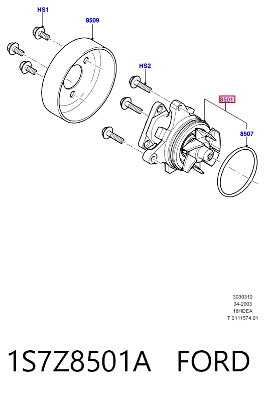 1S7Z8501A Ford Насос охолодження
