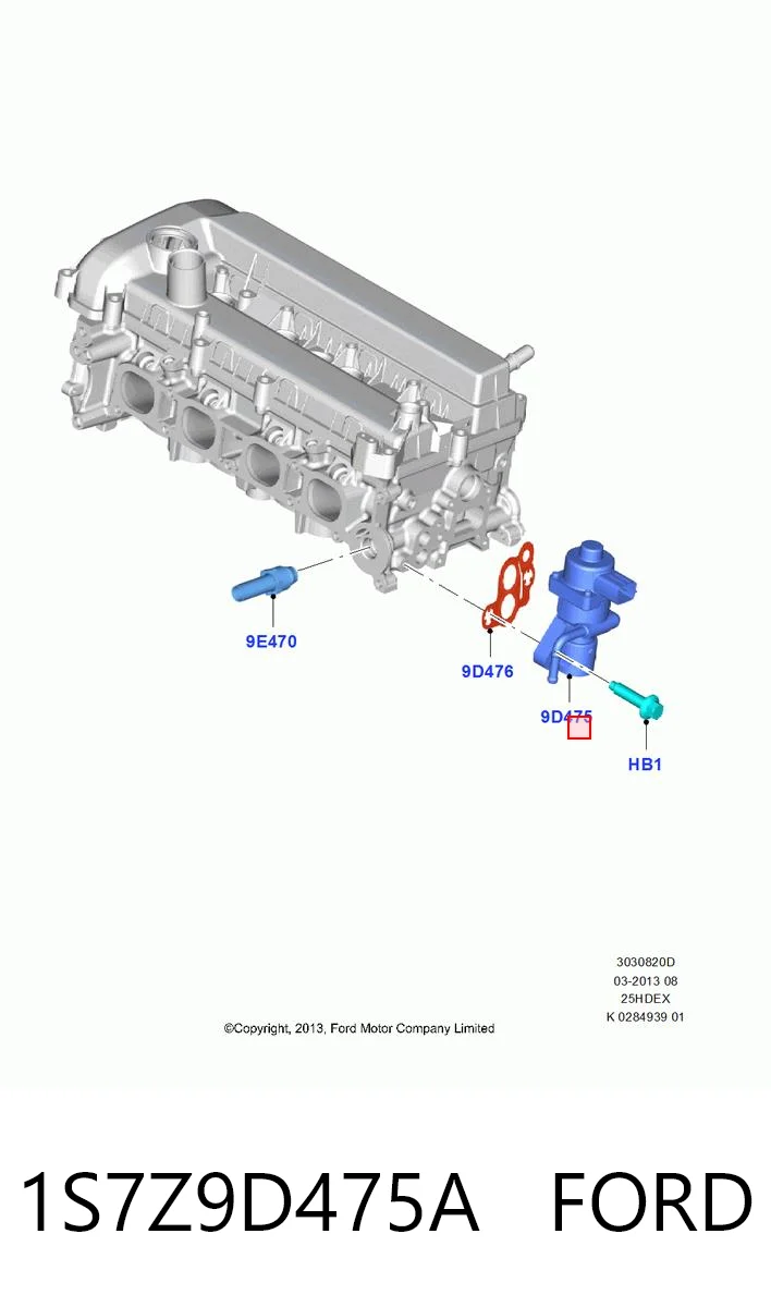 1S7Z9D475A Ford Клапан рециркуляції відпрацьованих газів EGR