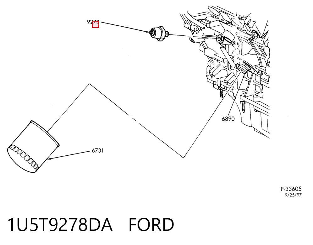 Датчик показника тиску масла на Ford Escape  