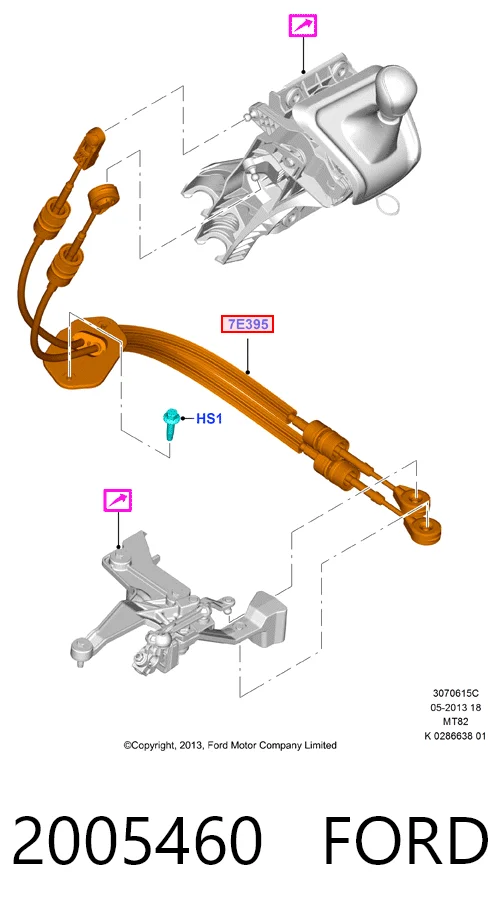 Трос перемикання передач, здвоєний Ford BK3R7E395KE ціна, від 314.98 USD