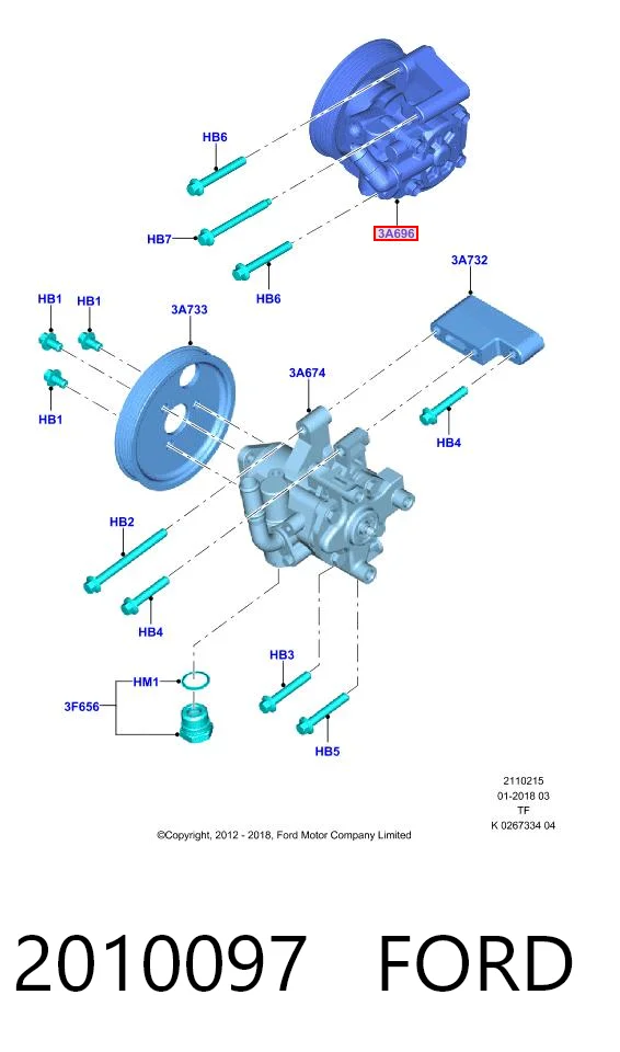 2010097 Ford Насос гідропідсилювача