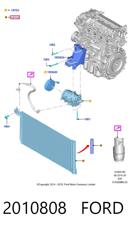 2010808 Ford Конденсатор