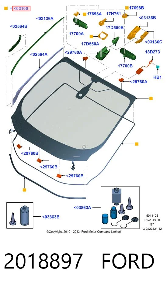 2018897 Ford Автомобільне скло
