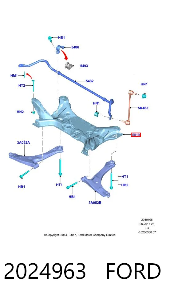 2024963 Ford Передня балка