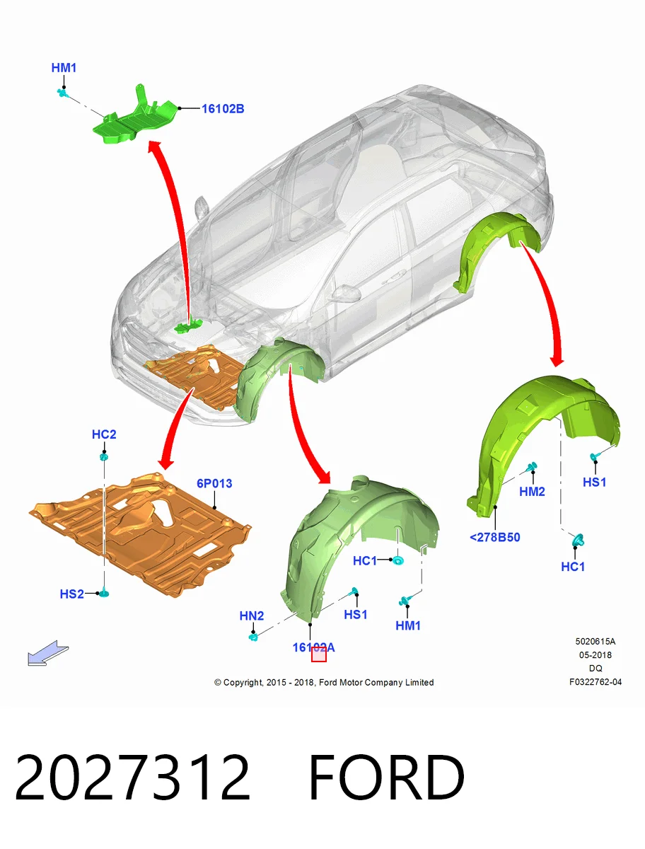 Купити Підкрилок передній правий Ford Edge II CD539