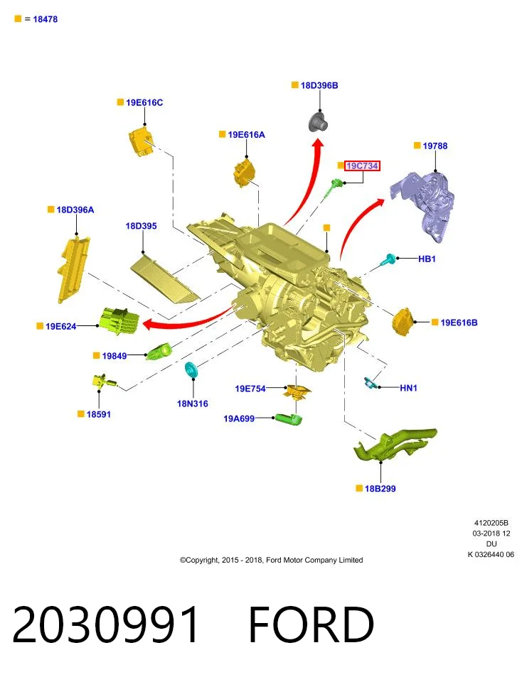 Купити 3M5T19C734AA Ford Датчик температури салону