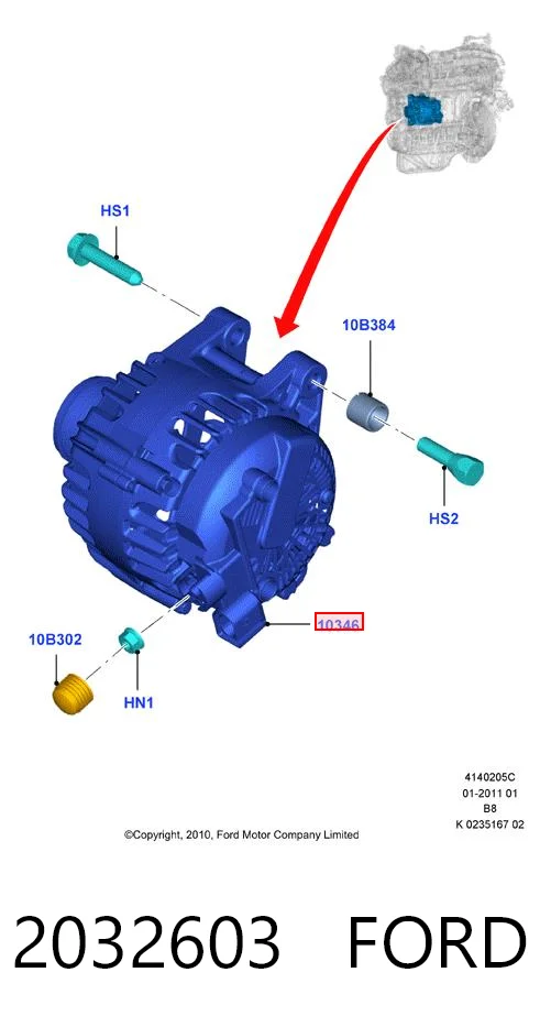 2032603 Ford Авто генератор