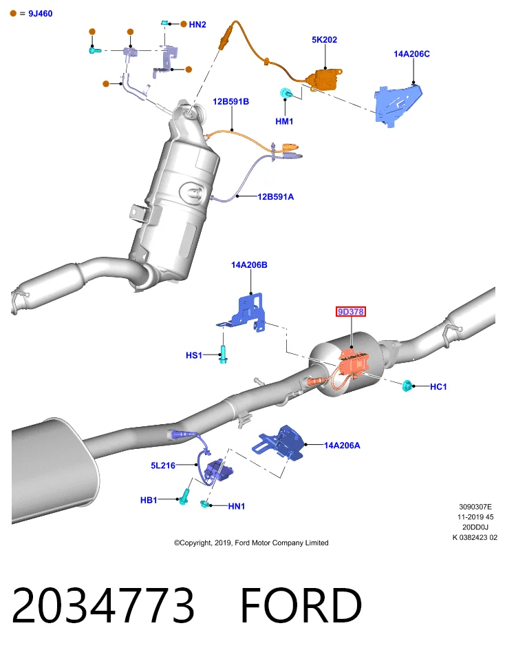 68351993AA Chrysler Датчик оксидів азоту NOX, задній