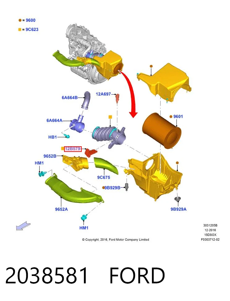 2038581 Ford Датчик витрати повітря