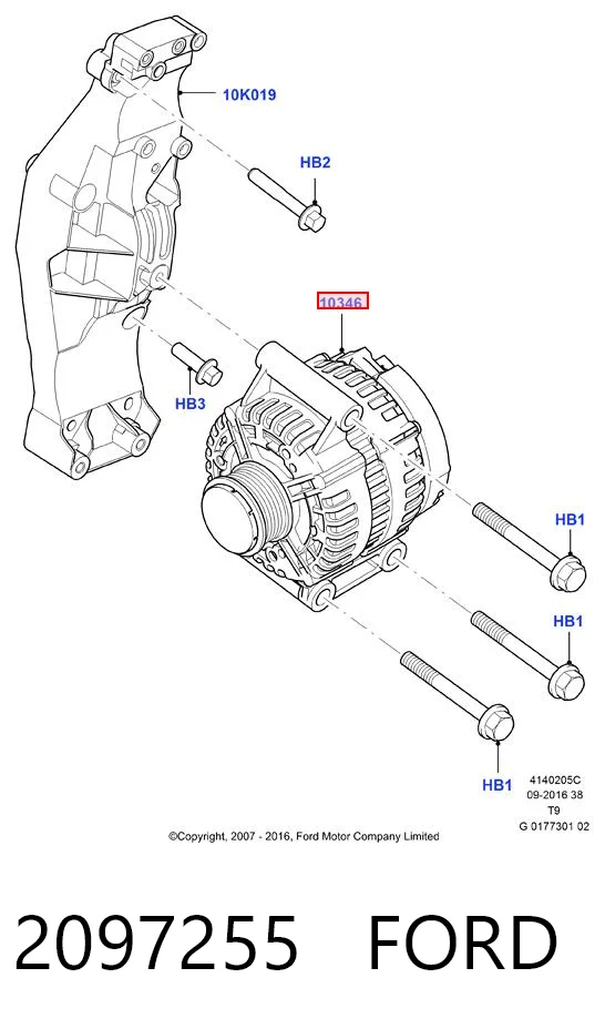 2097255 Ford Авто генератор