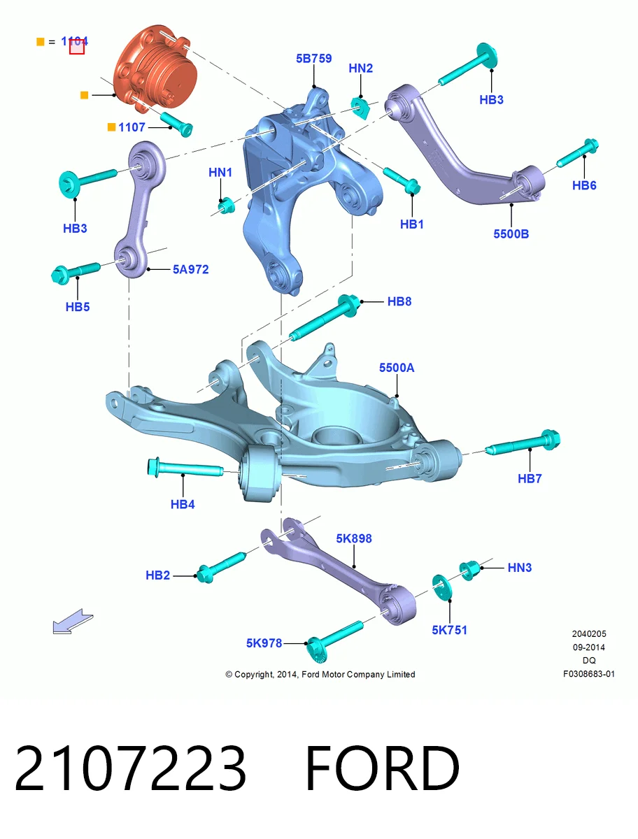 2107223 Ford Маточина (передня)