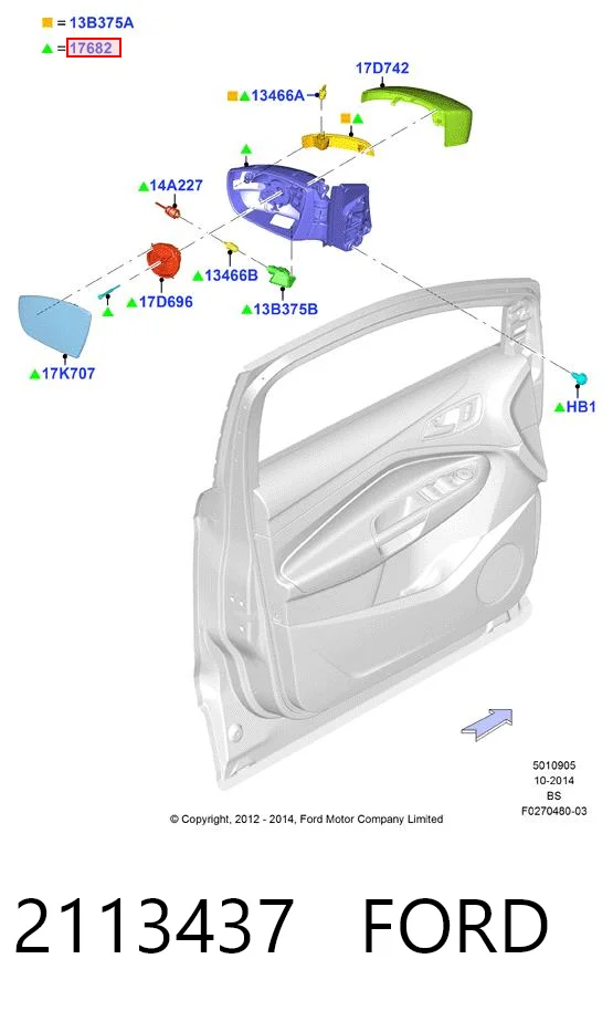 Купити DV4417682JC Ford Дзеркало праве