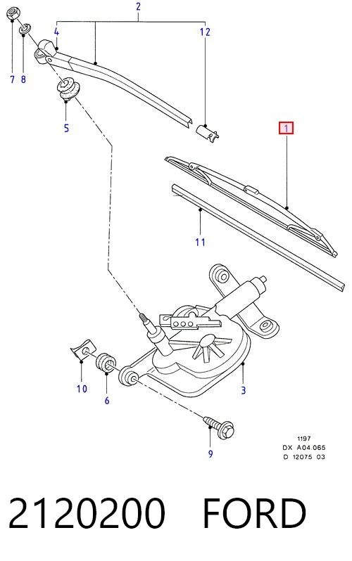 2120200 Ford Щітка склоочисника задня