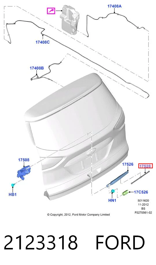 2123318 Ford Щітка склоочисника задня