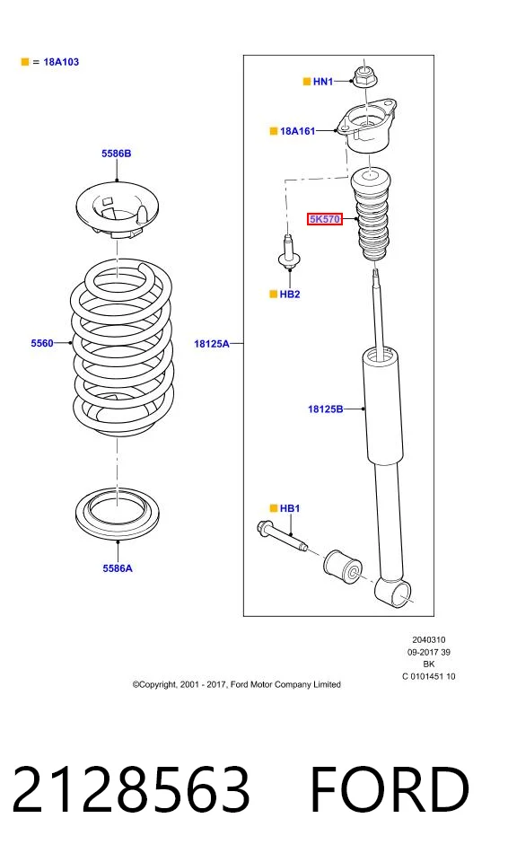 2128563 Ford Буфер заднього амортизатора