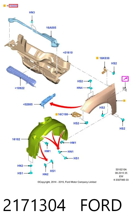  Крило переднє ліве Ford Focus 3