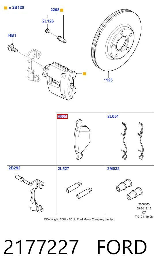 2177227 Ford Передні гальмівні колодки