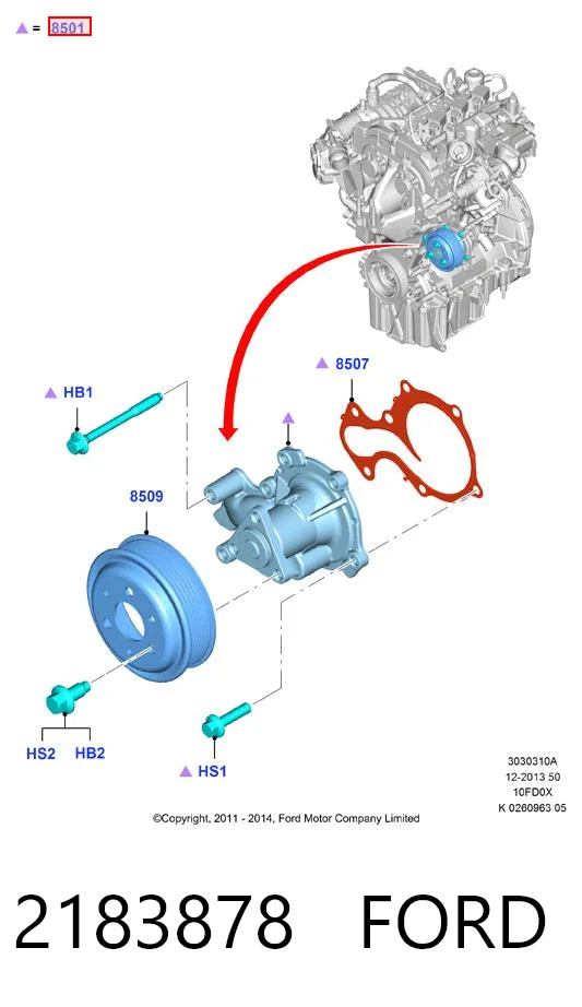 2183878 Ford Насос охолодження