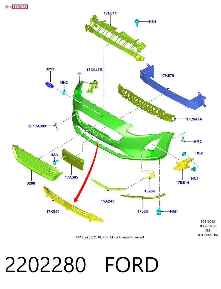  Передній бампер Ford Focus 4