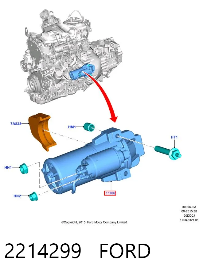 2214299 Ford Стартер двигуна