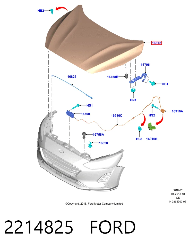 Капот Ford Focus IV хетчбек (HN) (2018 - 2026) ціна, від 125.20 USD