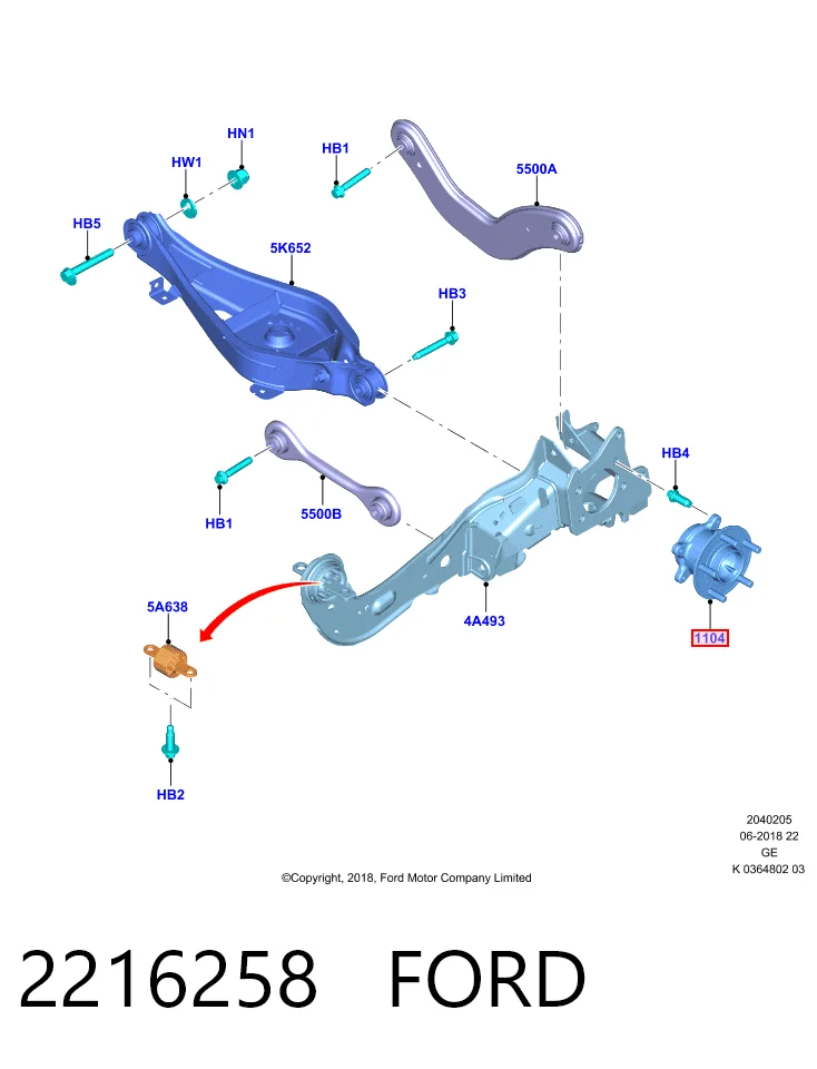 Маточина заднього колеса Ford JX6C2C299C1C