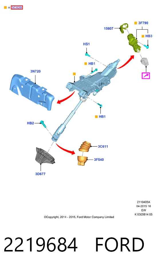 Рульова колонка Ford Focus III седан (CB8) (2010 - 2020) ціна, від 17.94 USD