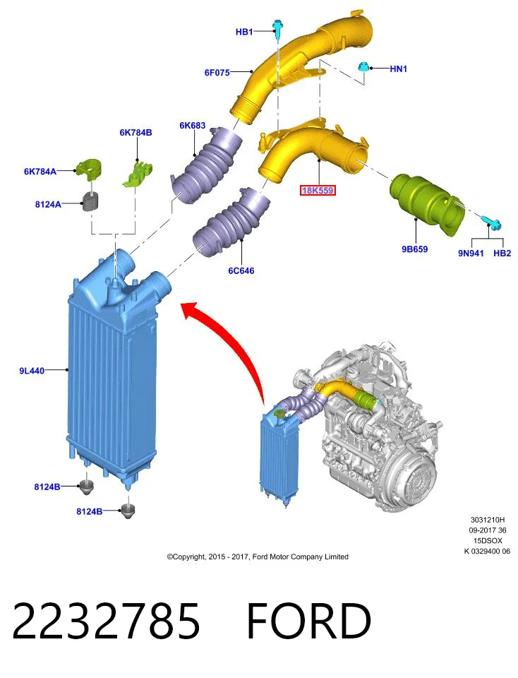 2232785 Ford Трубка, що нагнітається