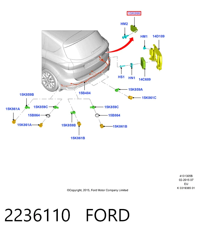 Купити GJ5T15T850AJ Ford Модуль керування (ЕБУ) парктроніком