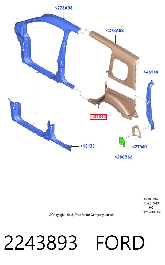 2243893 Ford Крило праве заднє