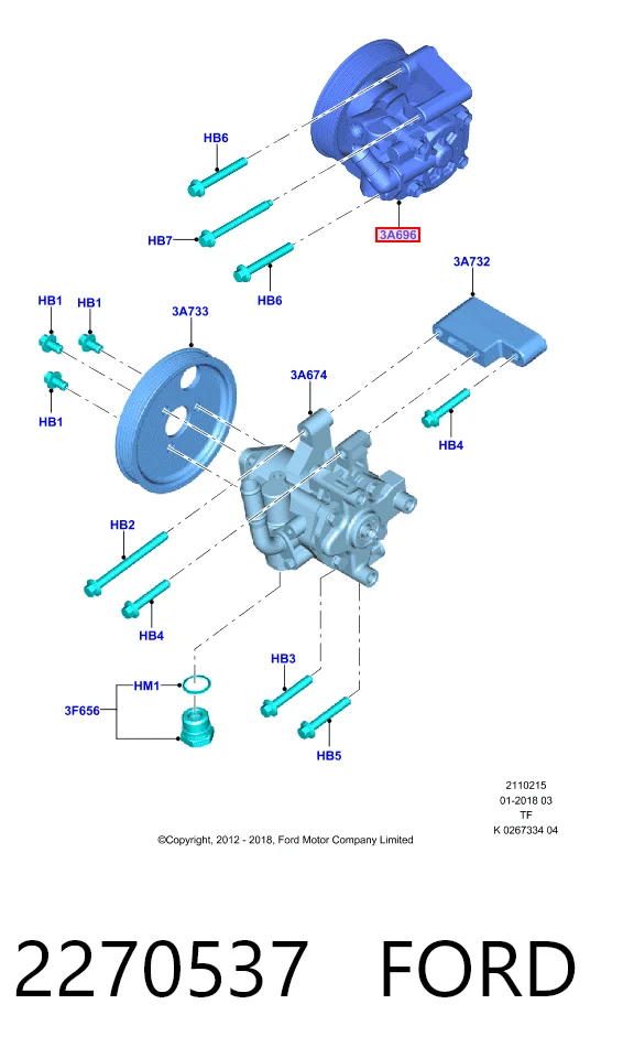 2270537 Ford Насос гідропідсилювача