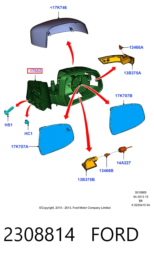 Праве бічне дзеркало Polcar 32C1529E ціна, від 111.21 USD