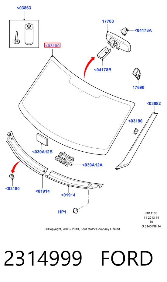 ST500937 Pilkington Автомобільне скло