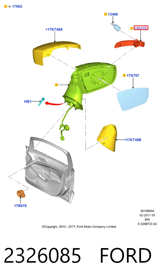 2139552 Ford Покажчик повороту дзеркала, лівий