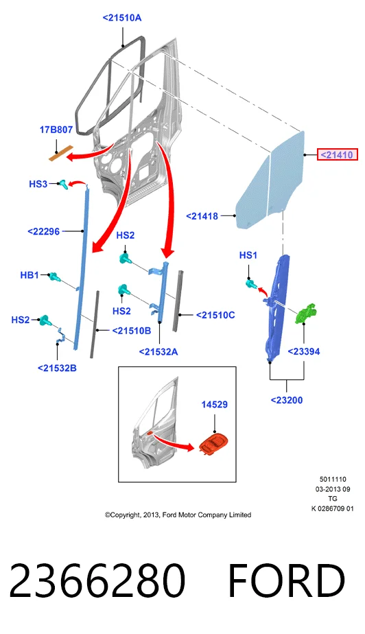 AB65324A XYG Скло пасажирських дверей
